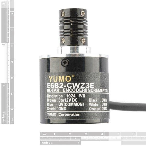 YUMO E6B2-CWZ3E rotacinis enkoderis su jungčių schema