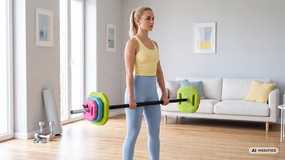 Sulankstoma štanga su bituminiu svoriu, štangos ilgis 140 cm, treniruočių komplektas 20 kg, REBEL ACTIVE