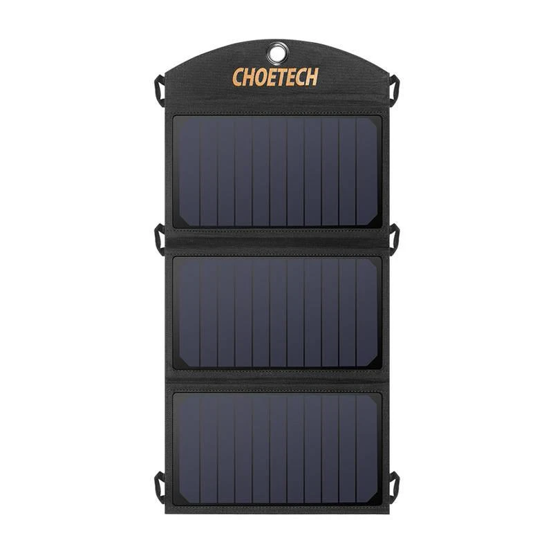 Sulankstomas saulės įkroviklis Choetech SC001 19W 2xUSB (juodas)