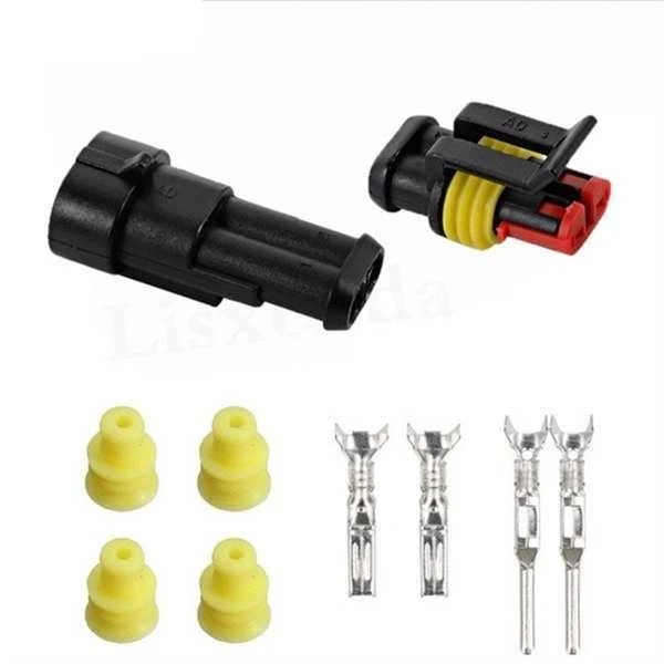 Złącze Oem Superseal 2-PIN jungtis pilna - kištukas + 2PIN lizdas - hermetiška jungtis