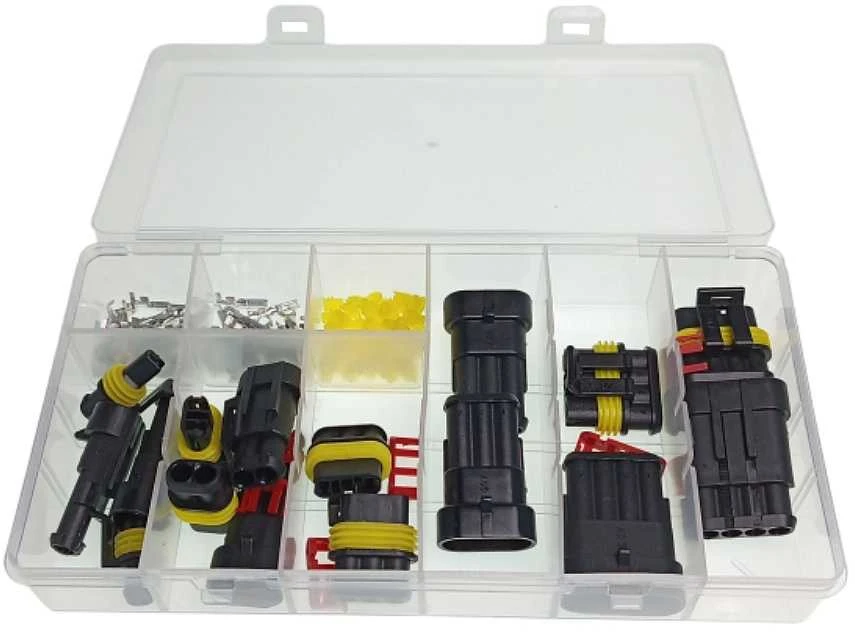 Oem Superseal 4 kontaktų jungčių rinkinys – kištukas + lizdas, 4 kontaktų – hermetiška jungtis – sandari