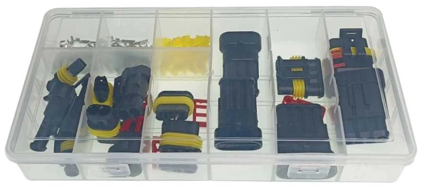 Oem Superseal 4 kontaktų jungčių rinkinys – kištukas + lizdas, 4 kontaktų – hermetiška jungtis – sandari