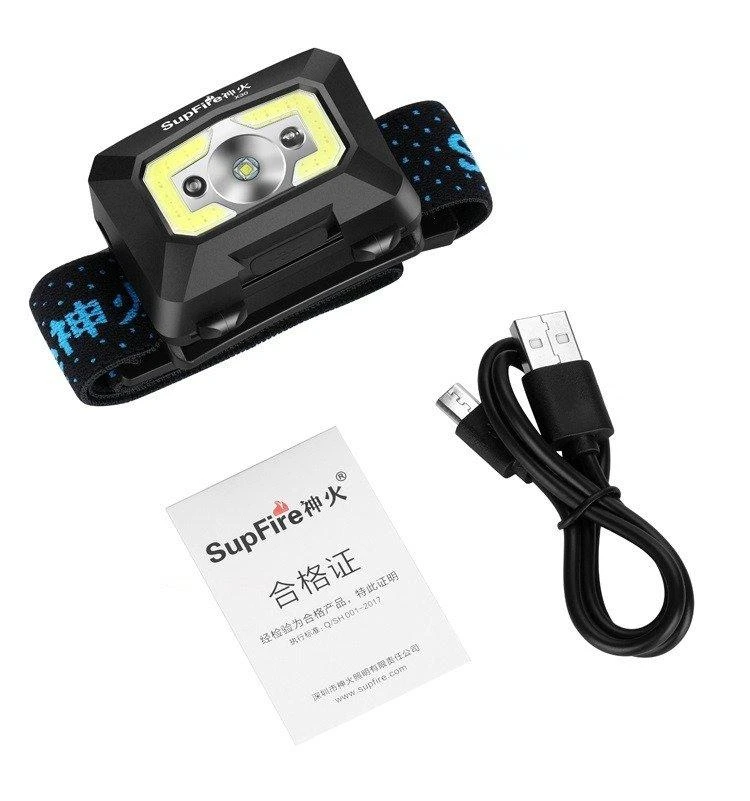 Žibintuvėlis su bekontakčiu jungikliu Superfire X30, 500lm, USB