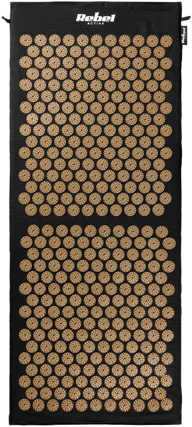 Mata Akupresūros kilimėlis su smaigaliais ir pagalve, 110x42 cm, XL, auksiniai smaigaliai, Rebel Active