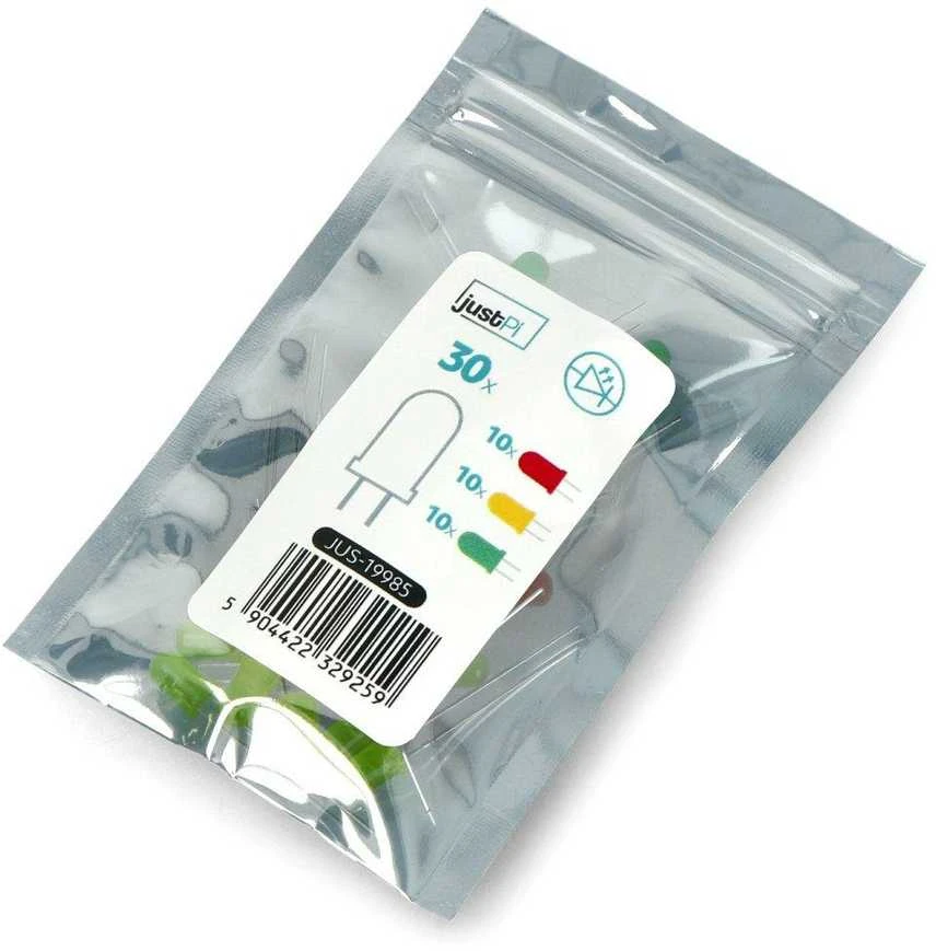 justPi 5mm LED diodų rinkinys pakuotėje