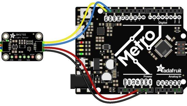 Šviesos intensyvumo jutiklis BH1750, STEMMA QT / Qwiic, Adafruit 4681