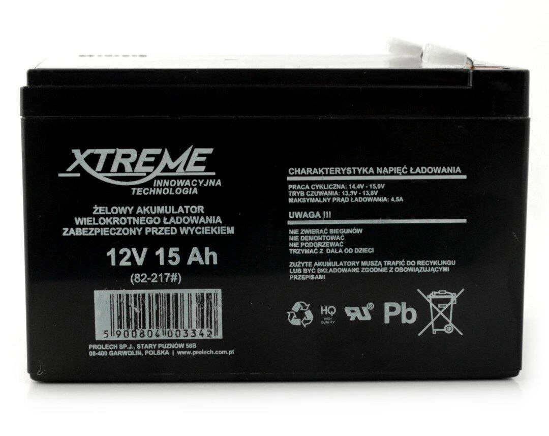 Švino akumuliatorius Blow Xtreme 82-217, 12 V, 15 Ah