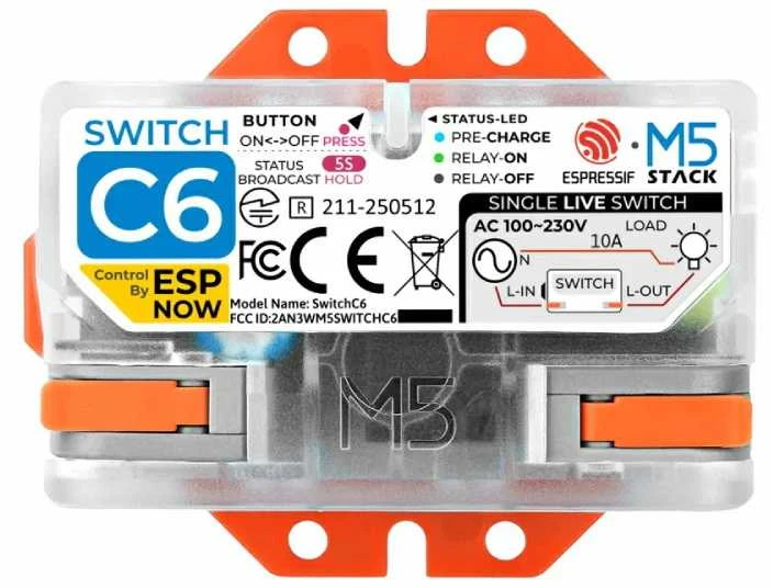 M5Stack SwitchC6 valdiklis su technine schema