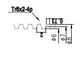 Grąžtas Oem T8x1040mm ACME Srieginis strypas