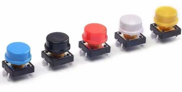 Spalvoti 12x12mm Arduino taktiniai mygtukai