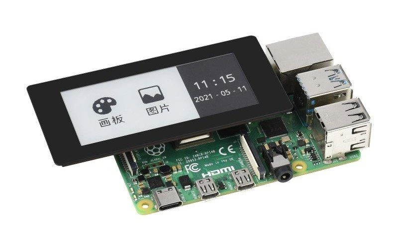 Talpinis jutiklinis ekranas E-paper E-Ink, 2.9” 296x128px, SPI/I2C, nespalvotas, skirtas Raspberry Pi, Waveshare 19967