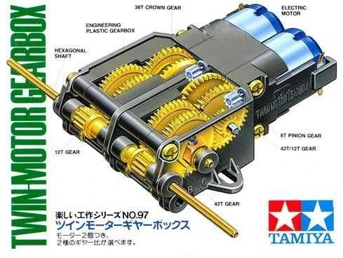 Tamiya 70097, dviguba pavarų dėžė, komplektas