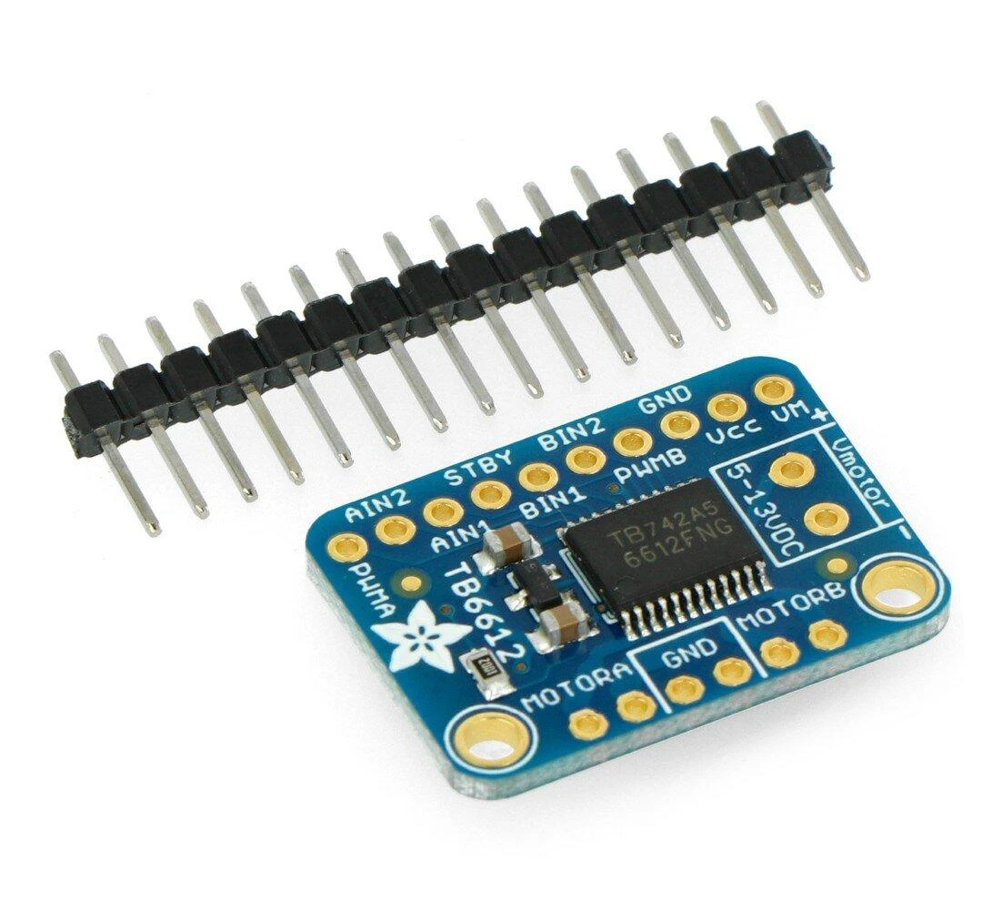 TB6612, dviejų kanalų 13.5V / 1.2A variklio valdiklis su jungtimis, Adafruit 2448