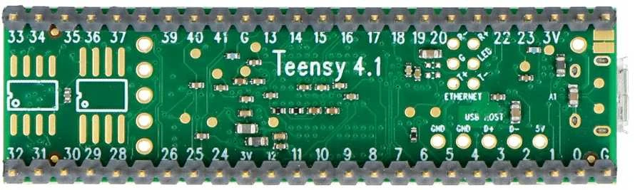 Teensy 4.1 mikrovaldiklio plokštė su lituotais kaiščiais