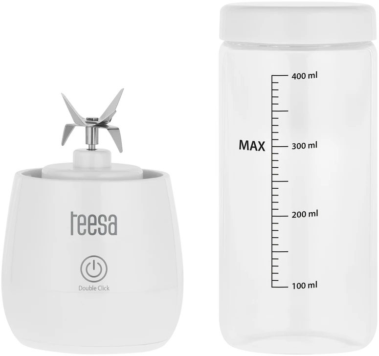 Teesa Belaidis maišytuvas, stiklinis puodelis, 450 ml, 100 W, 6 peiliai