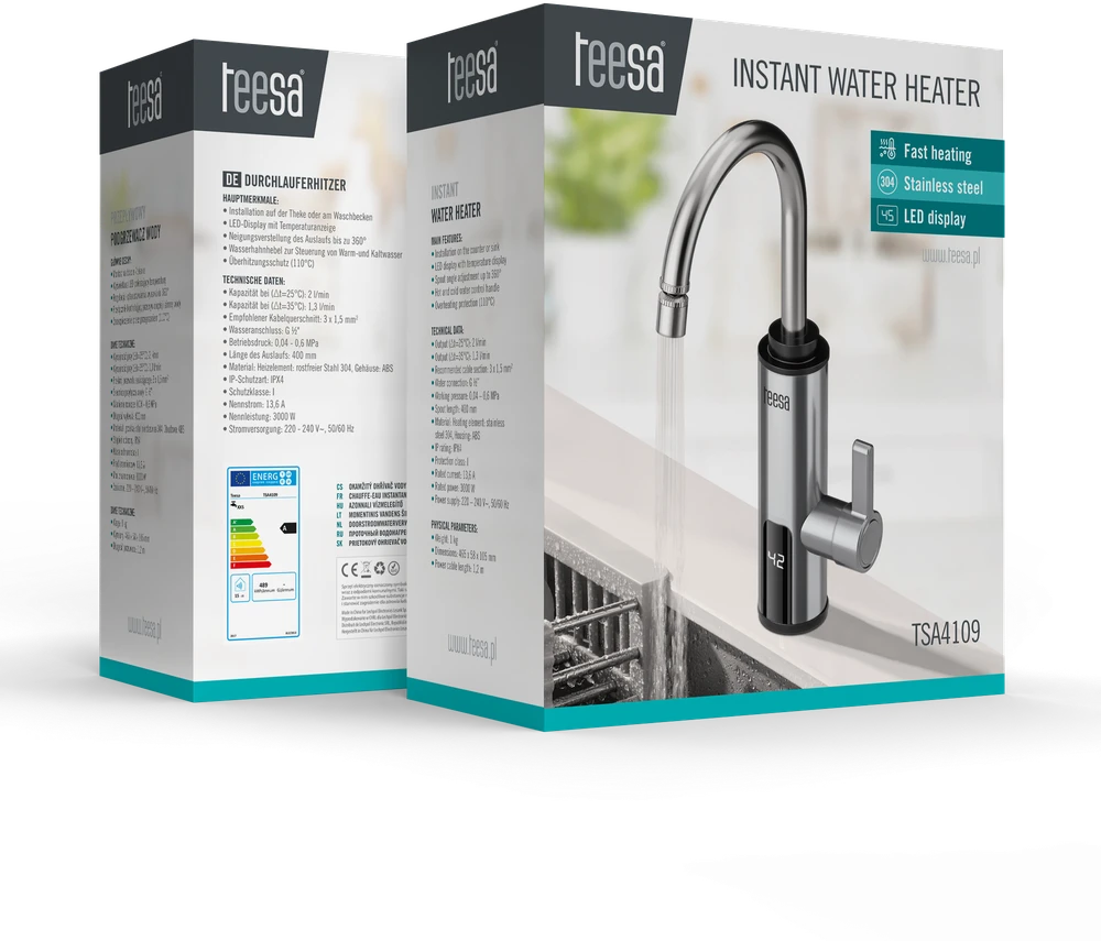 Teesa instantaneous water heater TSA4109 metal