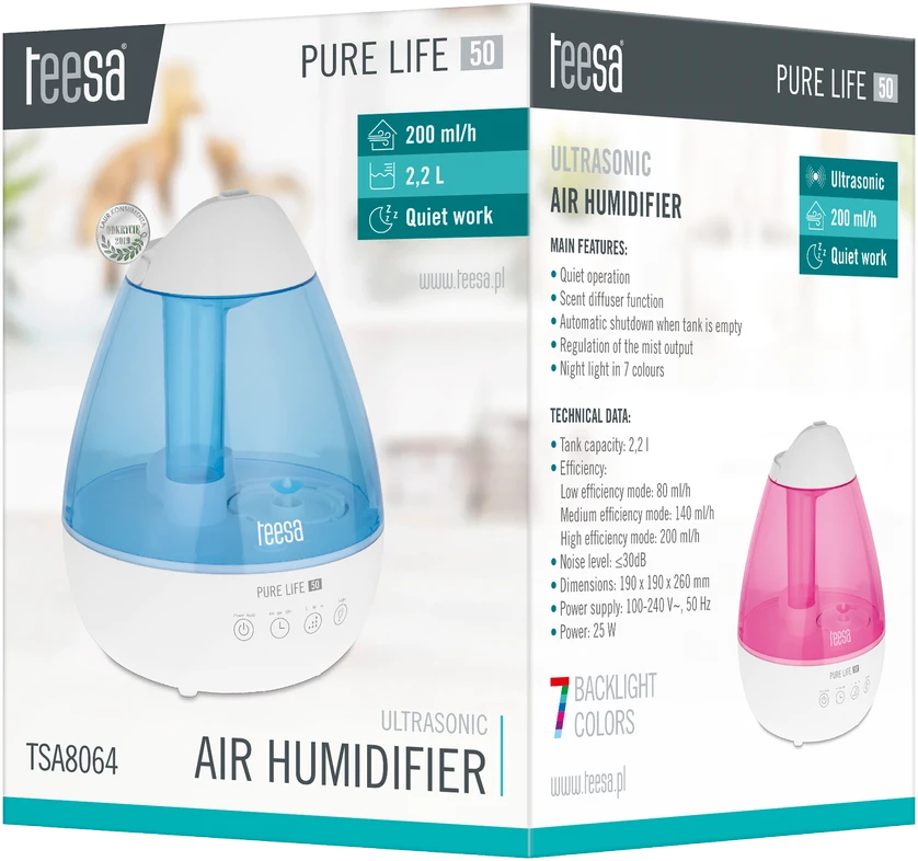 TEESA PURE LIFE 50 ultragarsinis oro drėkintuvas
