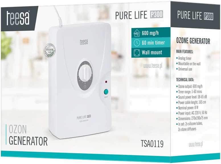 Drėkintuvas TEESA PURE LIFE P300 ozono generatorius