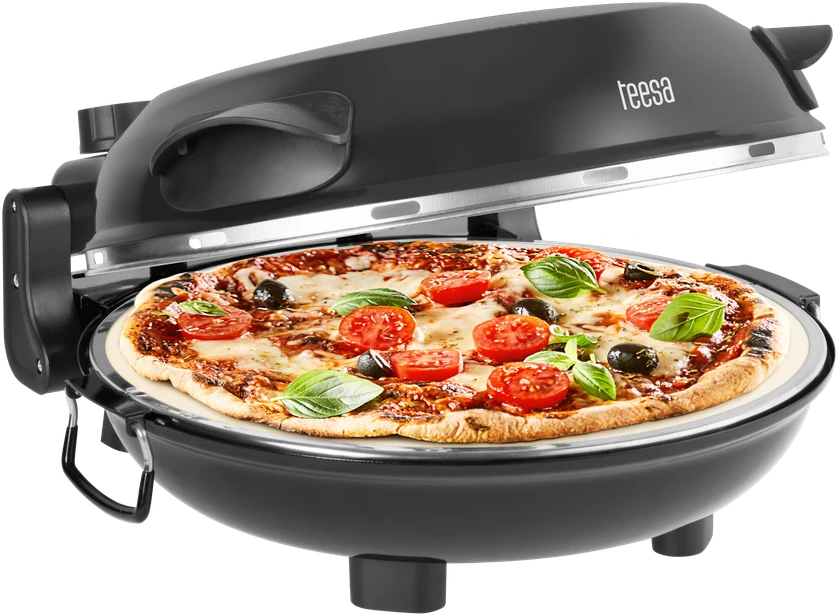 Vaflinė Piec TEESA SUPREME FUN 1200 W picos krosnis, 400 laipsnių, du kaitinimo elementai, juoda