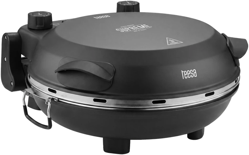 Vaflinė Piec TEESA SUPREME FUN 1200 W picos krosnis, 400 laipsnių, du kaitinimo elementai, juoda