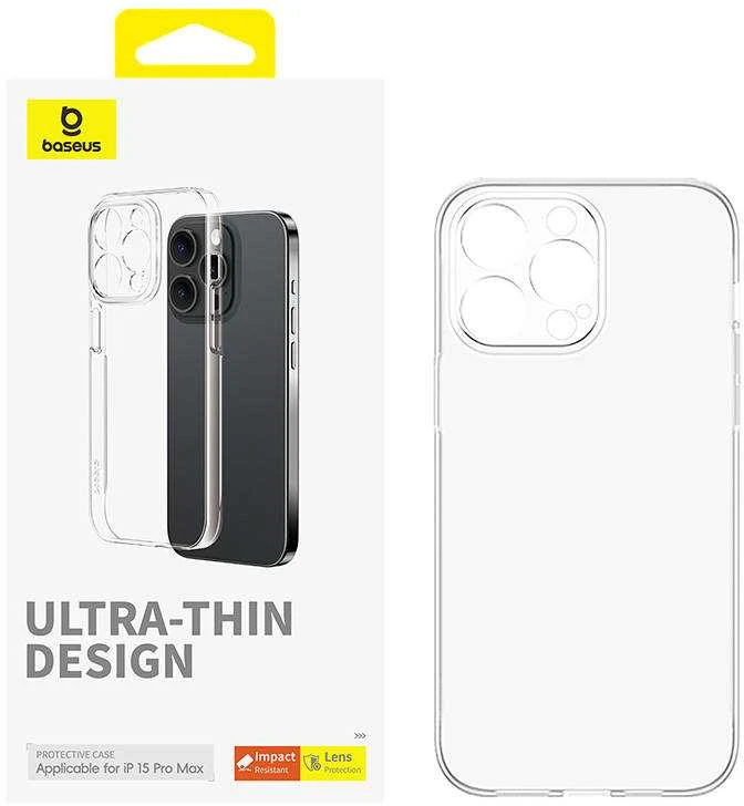 Telefono dėklas, skirtas iPhone 15 ProMax Baseus OS-Lucent serijai (aiškus)