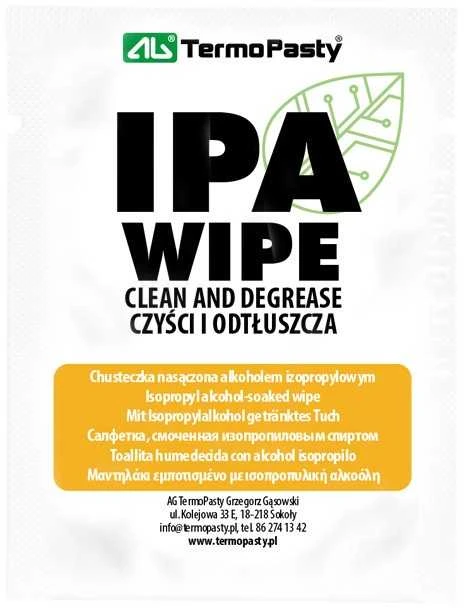Ag Termopasty TermoPasty IPA Wipe - servetėlės, suvilgytos izopropilo alkoholiu - 25 vnt.