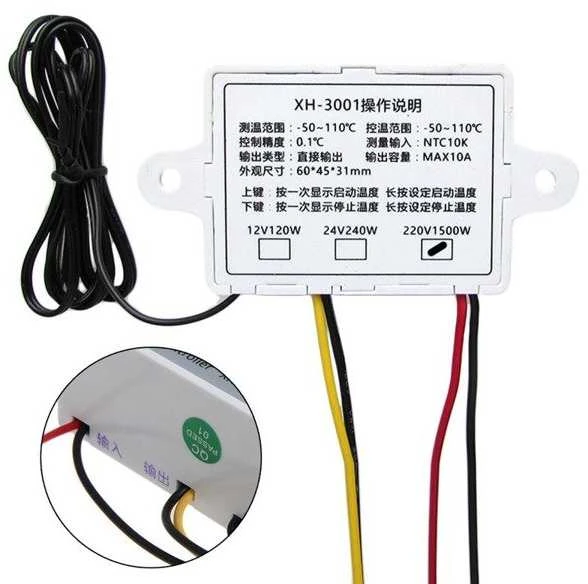 Oem Termostatas XH-W3001 matavimo diapazonas nuo -50°C iki 110°C - 110-220VAC