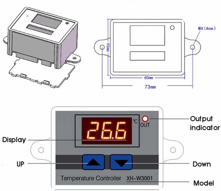 Oem Termostatas XH-W3001 matavimo diapazonas nuo -50°C iki 110°C - 110-220VAC