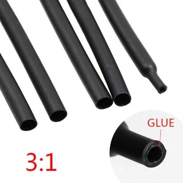 Oem Termovamzdelis 3 / 1 su klijais 4.8mm juodas 1m