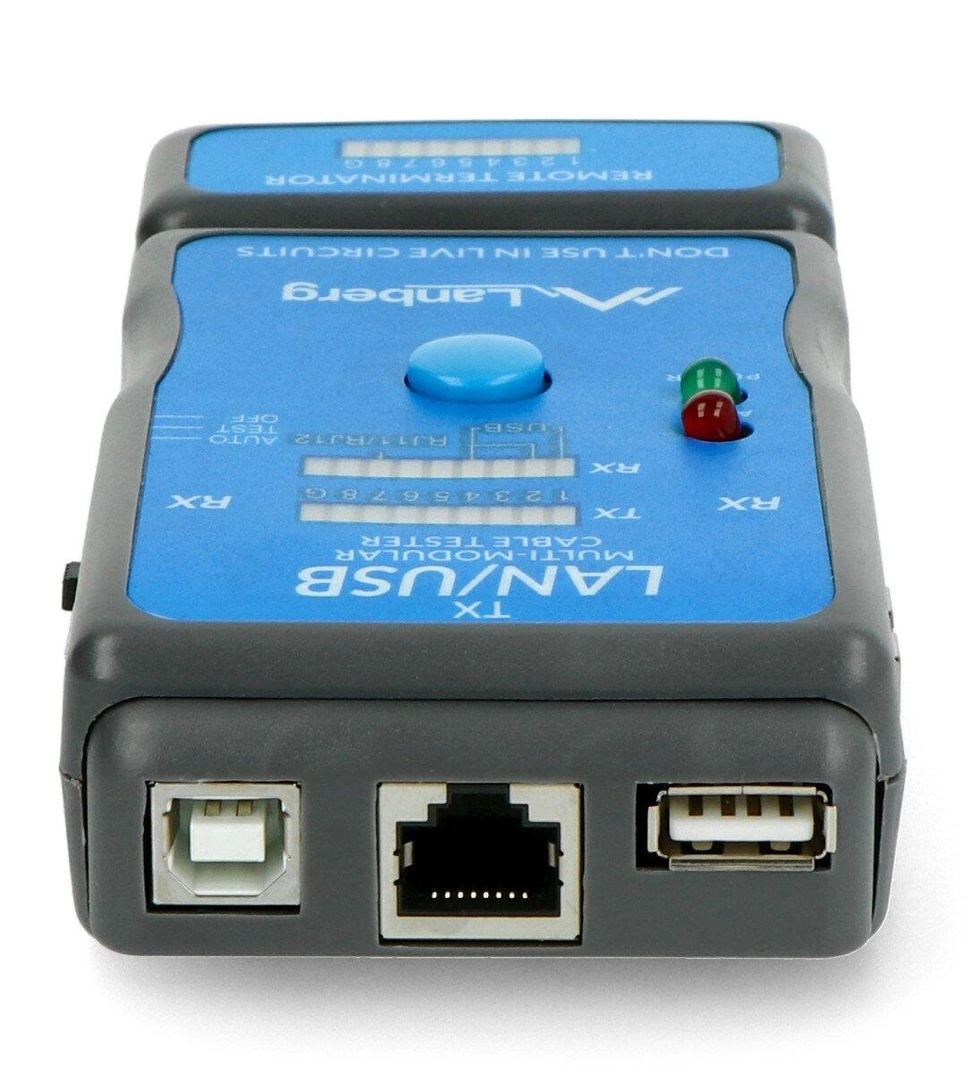 LANBERG NT-0403 laidų testeris, skirtas RJ45 RJ-11 USB jungtimis užbaigtiems laidams