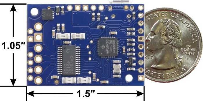 Tic T825, USB žingsninio variklio valdiklis 45V/2.5A, surinktas, Pololu 3130