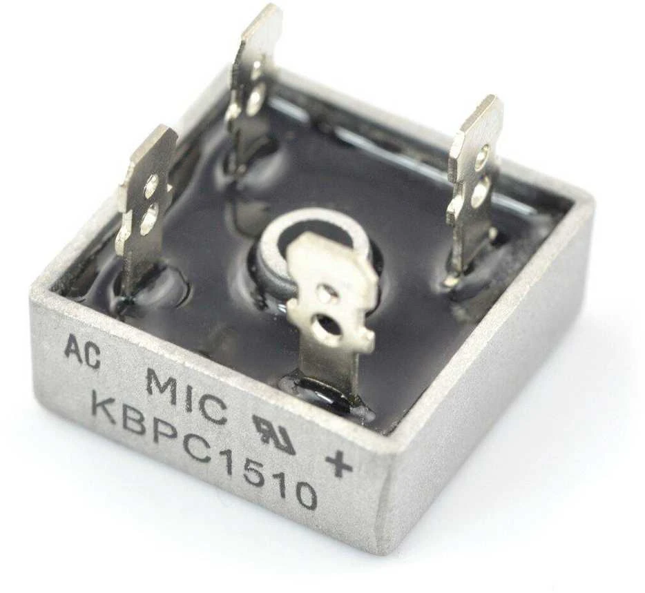 KBPC1510 lygintuvas su metaliniu korpusu ir gnybtais