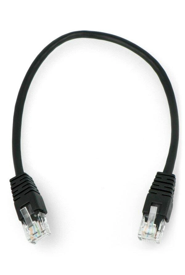 Gembird Cablexpert | Komutacinis laidas Cat.5e UTP 0.25m | Juodas RJ-45 | RJ-45