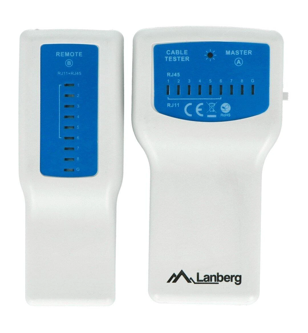 LANBERG NT-0402 kabelių testeris, skirtas laidams, baigtiems RJ45 RJ-11