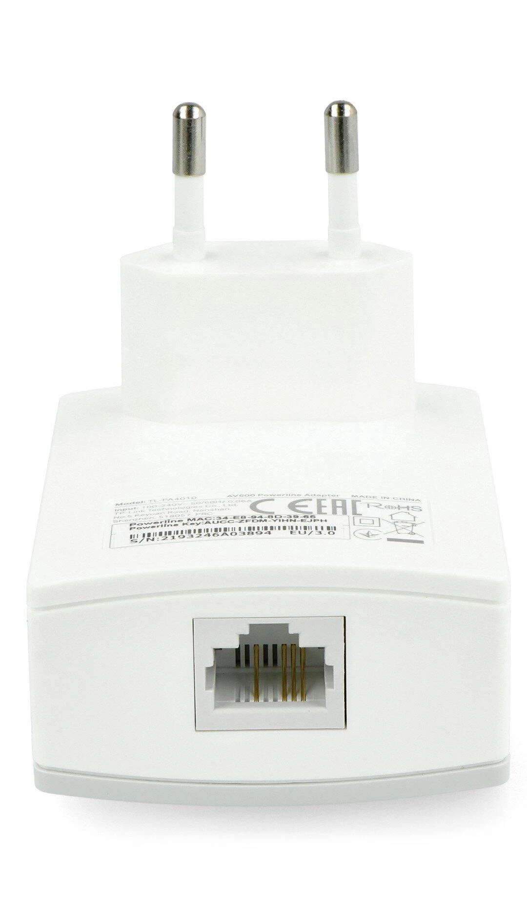 TP-LINK AV500 Nano Powerline Ethernet adapterio rinkinys, itin kompaktiškas dydis, 500 Mbps Powerline duomenų perdavimo sparta, 100 Mbps Fast Ethernet, HomePlug