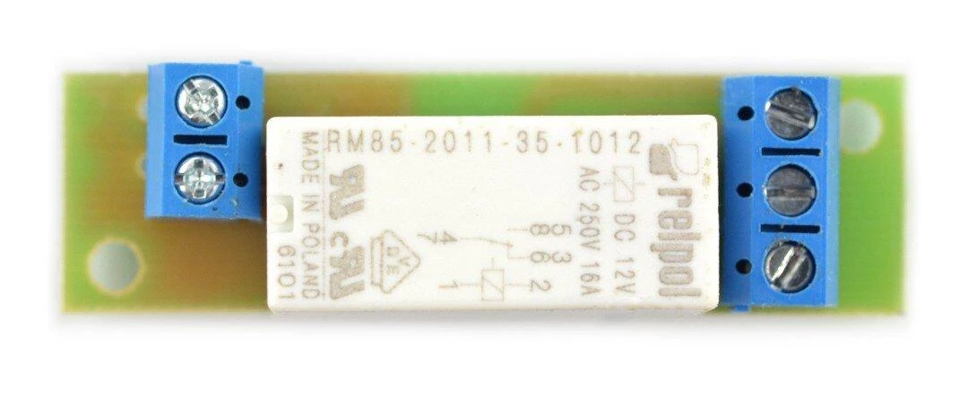 Tinycontrol GSMKON-101 - relės plokštė 1x 16A / ritė 12V GSM / LAN valdikliui