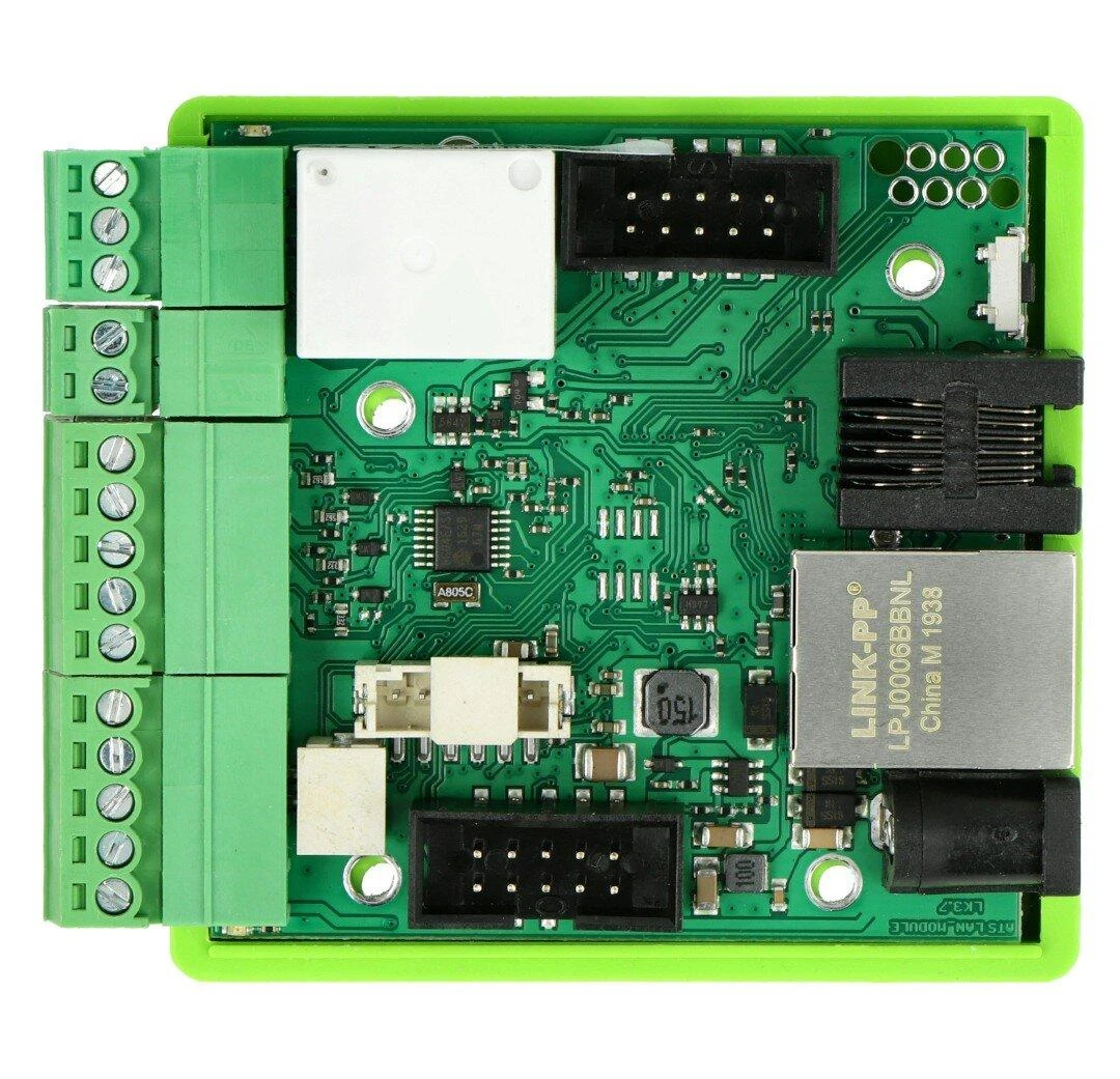 Tinycontrol LANKON-008 V3.7: LAN valdiklio plokste su jungtimis