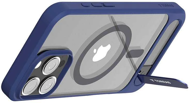 Torras Pstand serijos dėklas, skirtas iPhone 16 Pro (mėlynas)