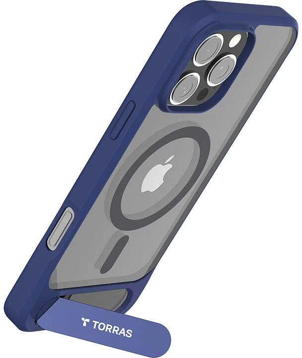 Torras Pstand serijos dėklas, skirtas iPhone 16 Pro (mėlynas)