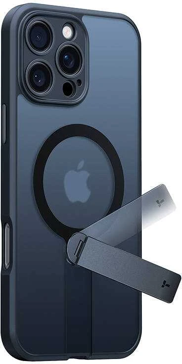 Dėklas Torras Pstand Spin Case, skirtas iPhone 16 Pro (juodas)