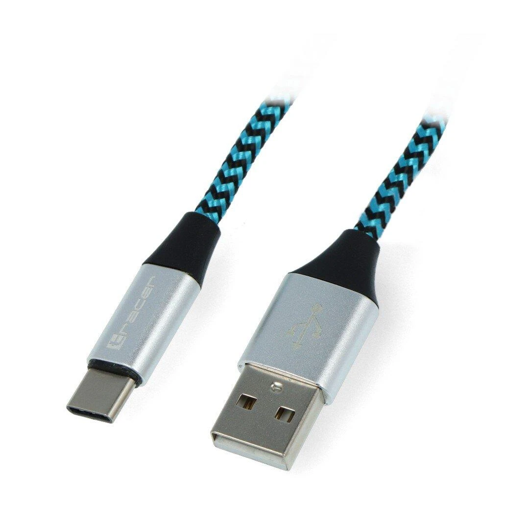 TRACER TRAKBK46266 Cable USB 2.0 TYPE-C A Male - C Male 1.0m juodas-mėlynas