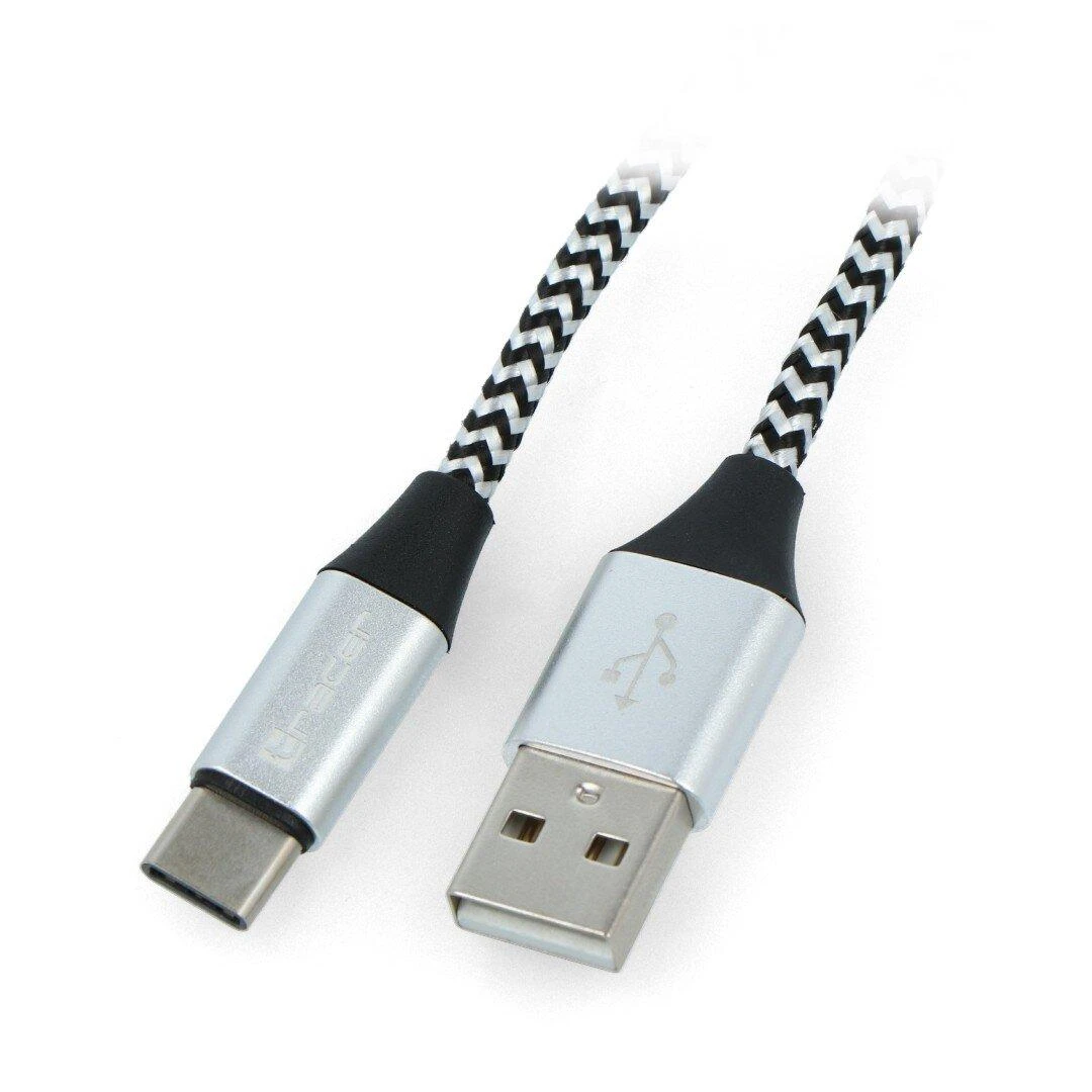 TRACER TRAKBK46265 Cable TRACER USB 2.0 TYPE-C A Male - C Male 1,0m juodas-sidabrinis