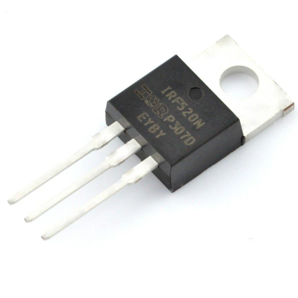 N-MOSFET tranzistorius IRF520N TO-220 korpuse