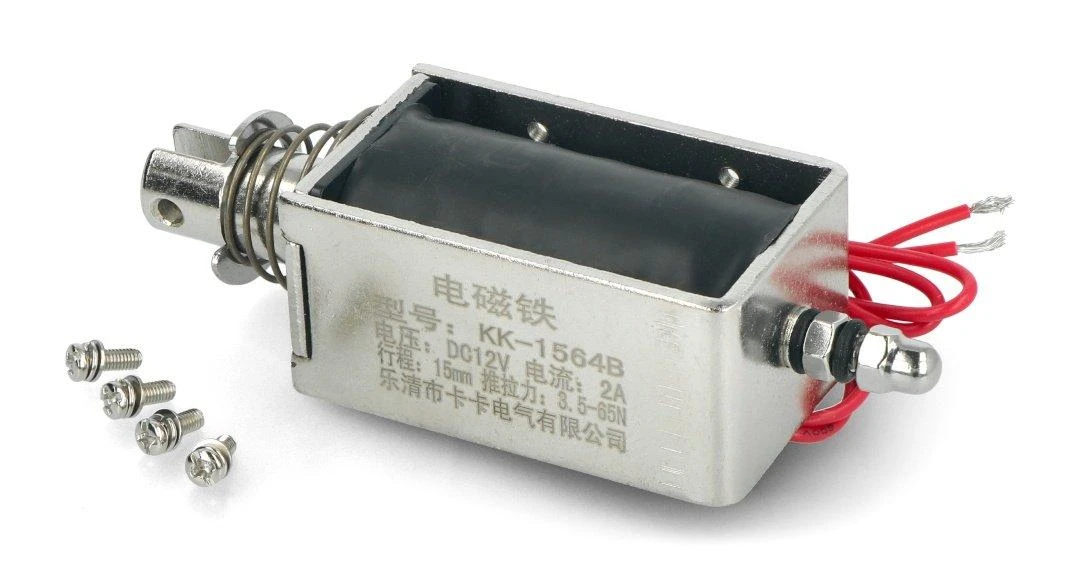 12V elektromagnetas su spyruokle ir varžtais