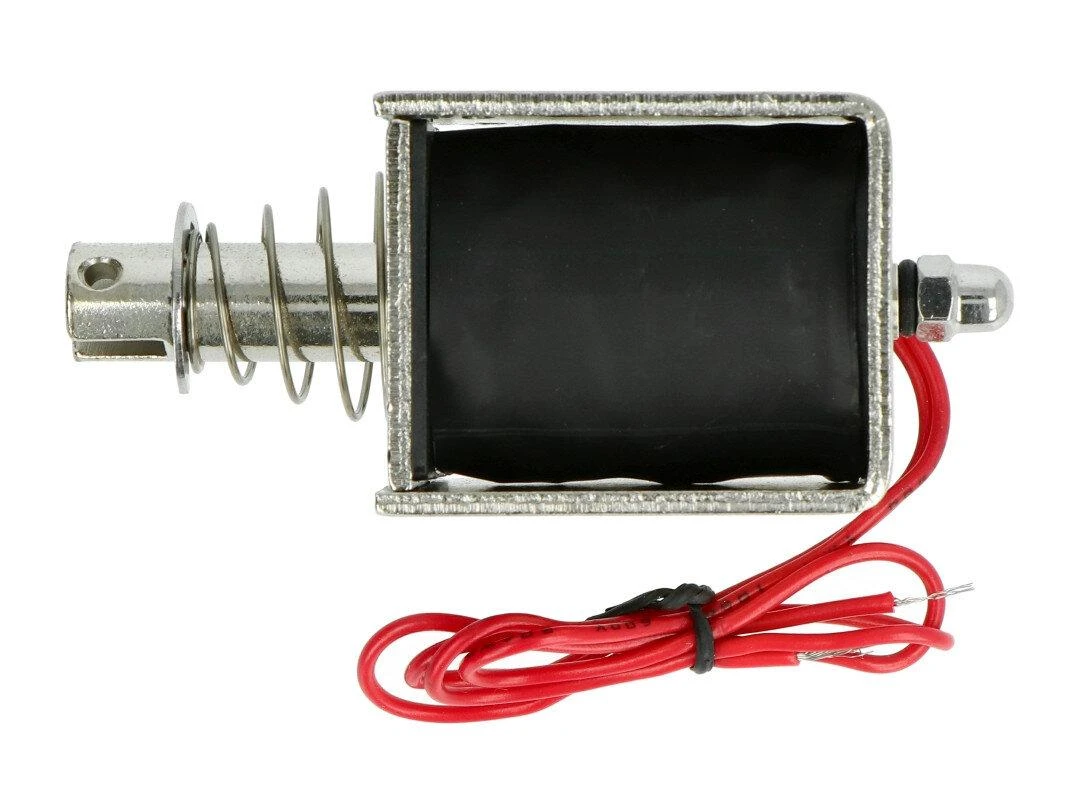 12V traukiantis elektromagnetas su spyruokle