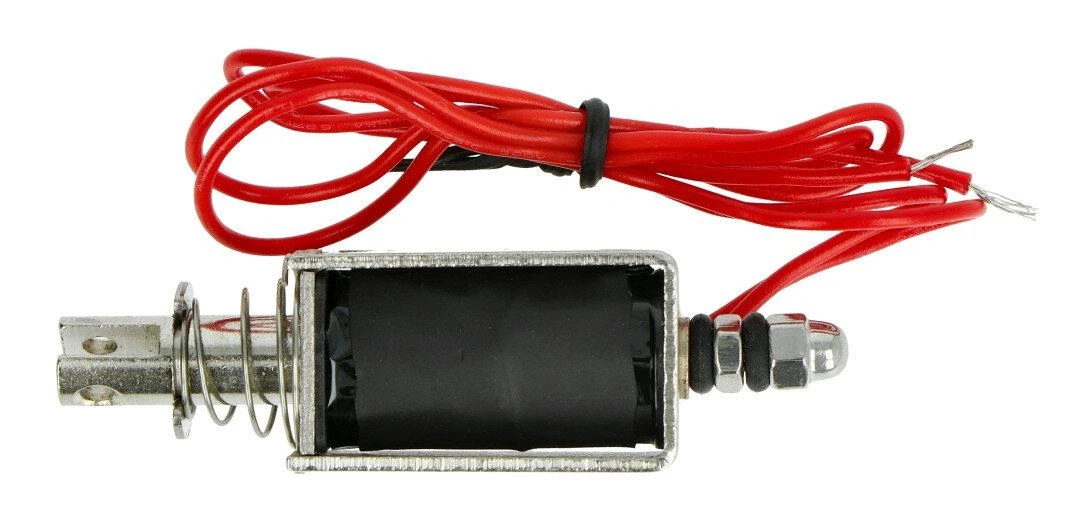 Traukiantis 12V elektromagnetas su spyruokle