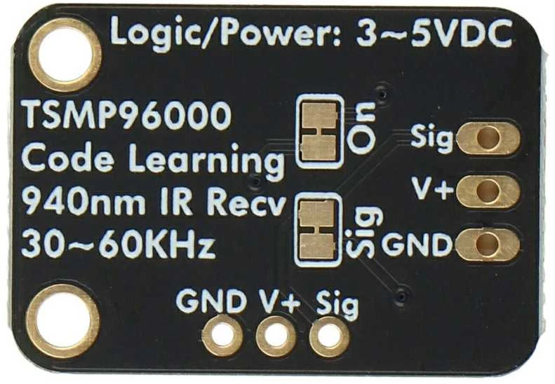 TSMP96000 IR imtuvo modulis su PCB montažo žymomis