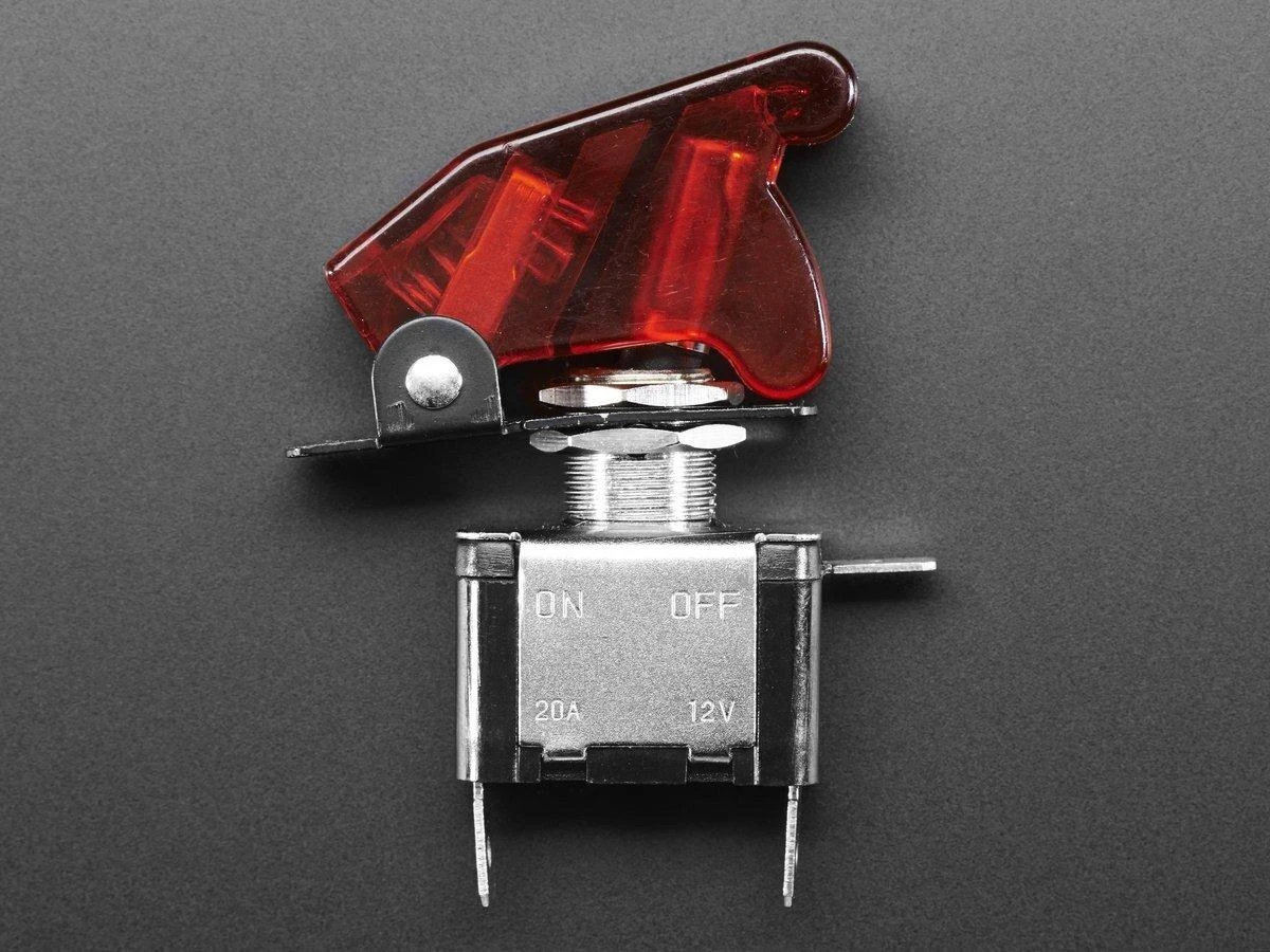 Tumbleris ON-OFF 12V / 20A su apšvietimu, raudonas, Adafruit 3218