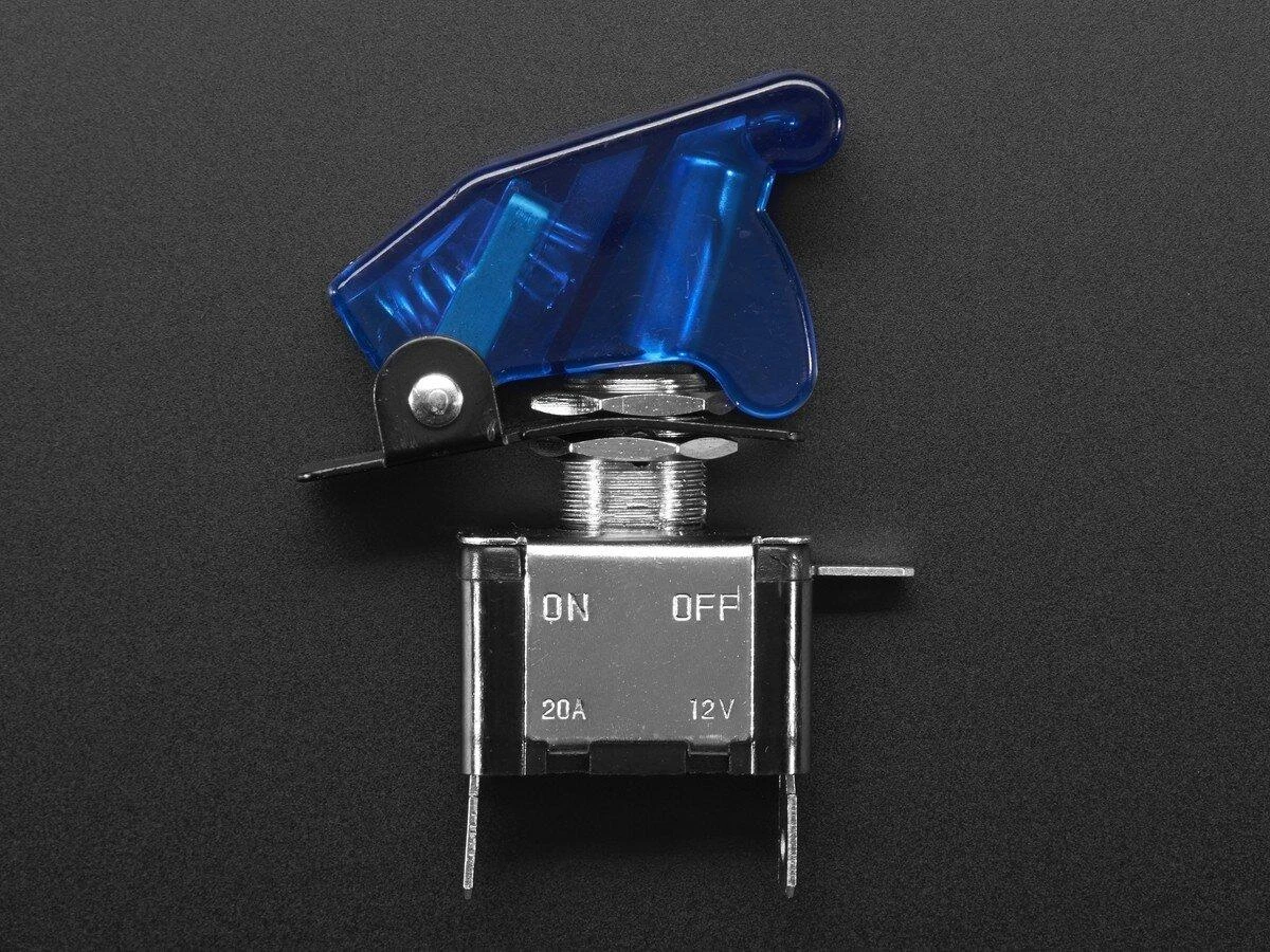 Tumbleris ON-OFF 12V / 20A su apšvietimu, mėlynas, Adafruit 3306