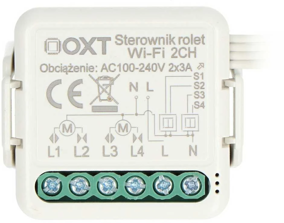 Tuya – 2 kanalų mini WiFi roletų valdiklis – Android/iOS aplikacija – OXT SWT28